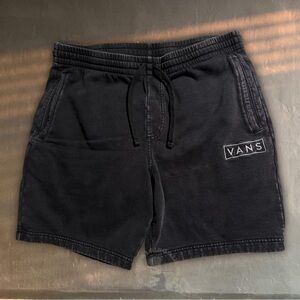 Vans easy wash fleece shorts vintage wash black embroidered logo skate skater